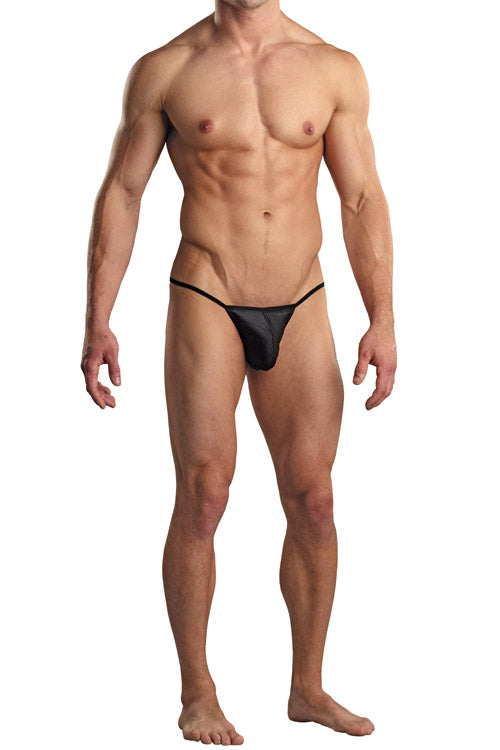 Euro Male Spandex Pouch G-String Underwear - Black