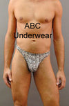 Exquisite Men's Sheer Reptile Thong for Discerning Fashion Enthusiasts-Magic Silk-ABC Underwear