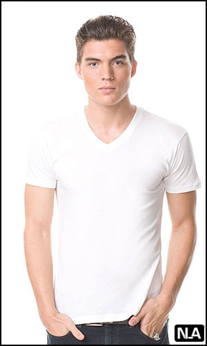 Fashion Mens Slim Fit V-Neck Short Sleeve T-shirt - Closeout-Next level-ABC Underwear
