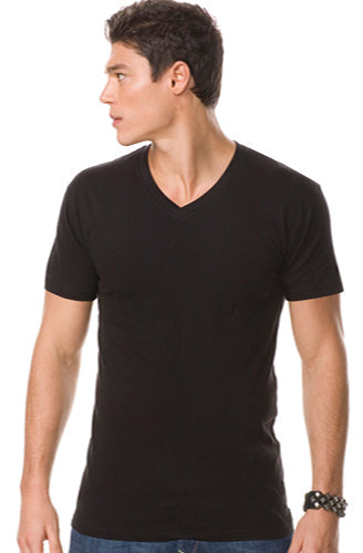 Fashion Mens Slim Fit V-Neck Short Sleeve T-shirt - Closeout-Next level-ABC Underwear