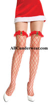 Fence Net Thigh Hi with Ruffle & Jingle Bell Bow-Music Legs-ABC Underwear