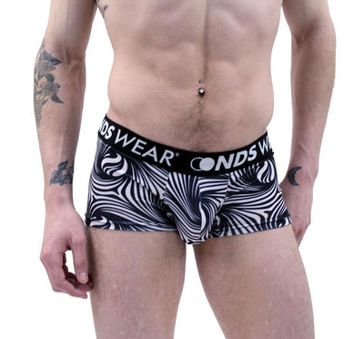 Festivo Black and White Men's Short Trunk Underwear by NDS Wear - BLOWOUT SALE!