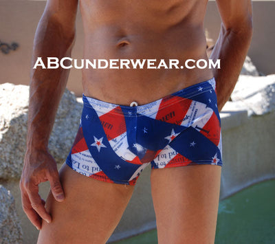 Flag News Pouch Swimsuit-ABCunderwear.com-ABC Underwear