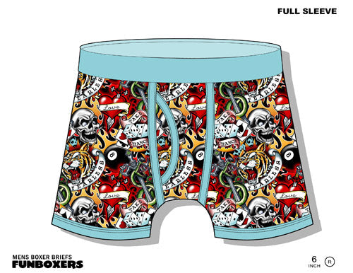 Full Sleeve Boxer Brief with Blue Trim