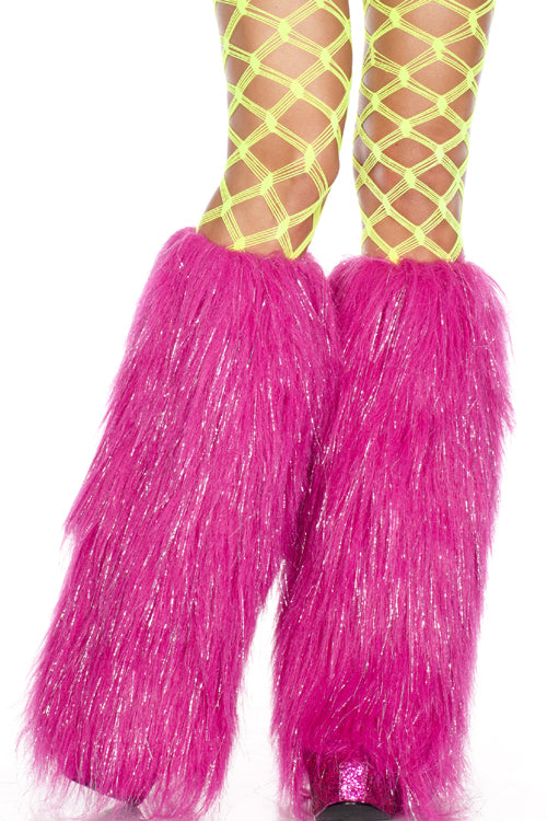 Furry Hot PinkLurex Leg Warmers