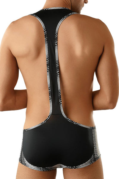 Geometric Dot Mens Microfiber Singlet Trunk -Closeout-Male Power-ABC Underwear