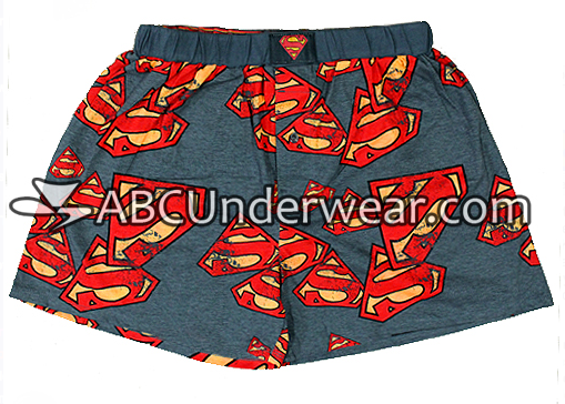 Gray Superman Knit Adult Boxer