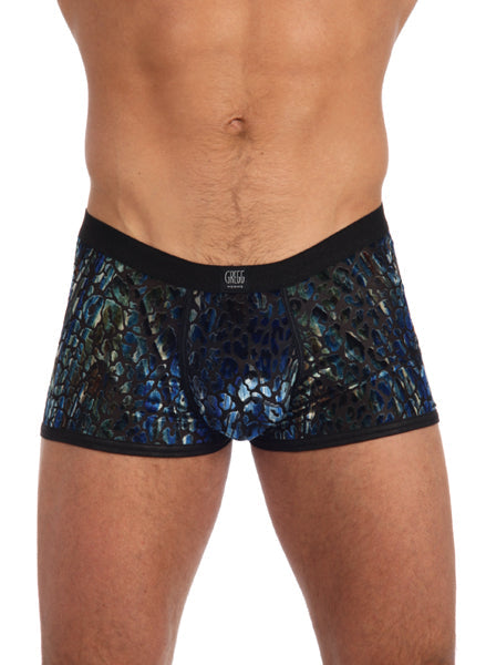 Gregg Home Blue Leopard Velvet Biker Clearance