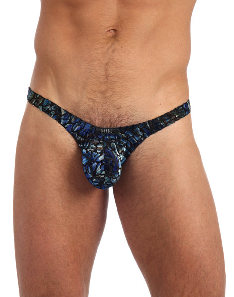 Gregg Homme Blue Leopard Velvet Tanga