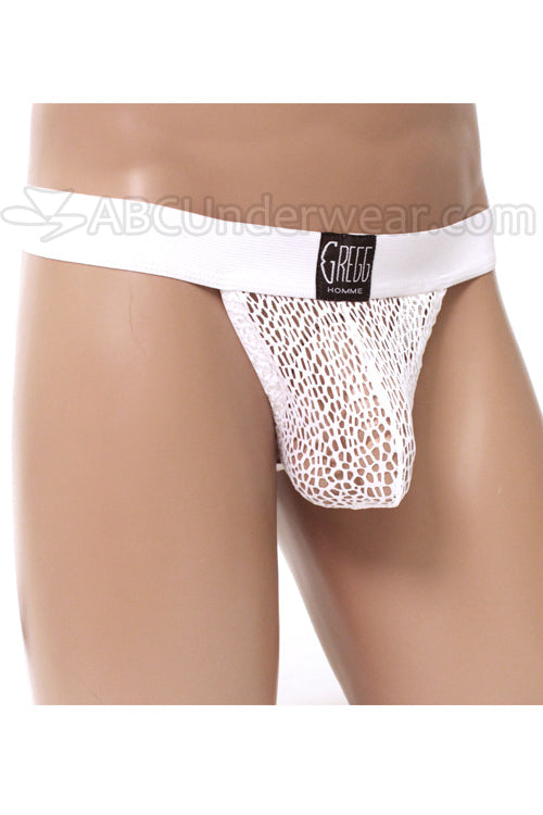 Gregg Mens Jungle Net G-String - White
