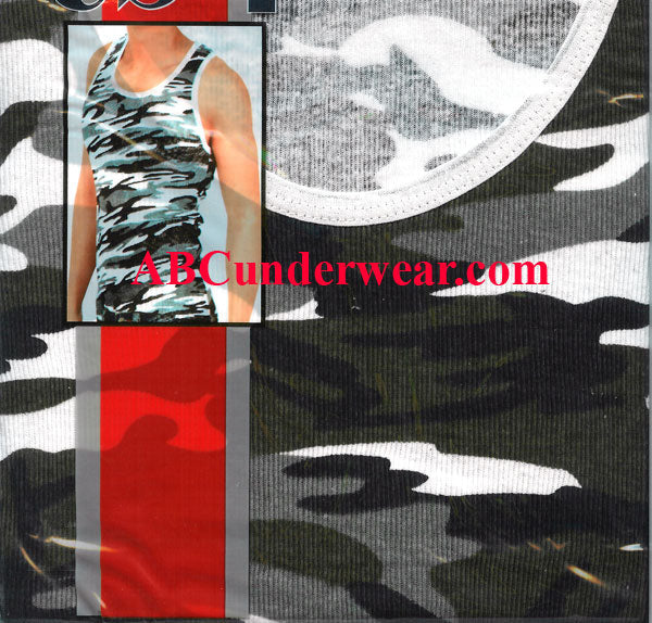 Grey-Brown Camo Tank Top