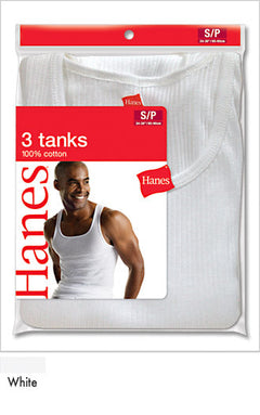 Hanes Men's 3-Pack A-Shirt Tank Top - Under Shirt White