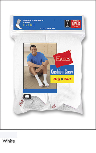 Hanes Big and Tall socks 6 pack-hanes-ABC Underwear
