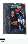 Hanes Black Classics Dyed V-Neck T Shirt 3pk-Hanes-ABC Underwear