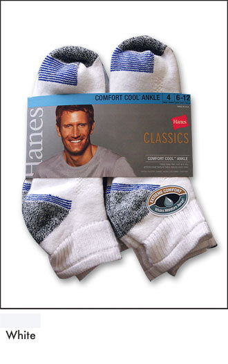 Hanes Comfort Cool Ankle Socks 4 pack