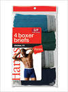 Hanes Mens Dyed Boxer Brief 4 Pack -Closeout-hanes-ABC Underwear