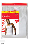Hanes White Mens A-Shirt 5 Pack-Hanes-ABC Underwear