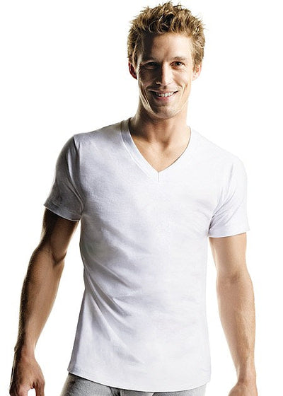Hanes White V-Neck T-shirt 5 pack-Hanes-ABC Underwear