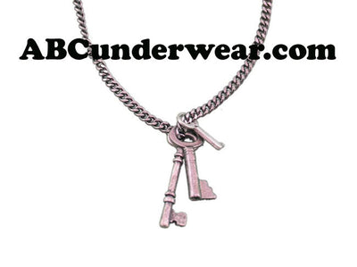 Hematite Plated Necklace With Keys-ABCunderwear.com-ABC Underwear