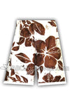 Hibiscus Board Short Swimsuit - White & Brown-PT Sportswear-ABC Underwear