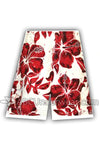 Hibiscus Board Short Swimsuit - White & Red-PT Sportswear-ABC Underwear
