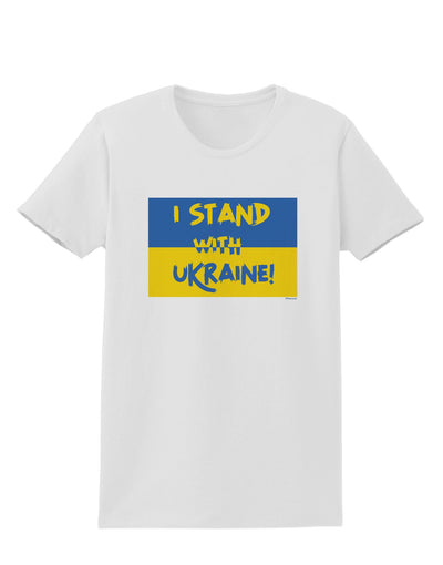 I stand with Ukraine Flag Womens T-Shirt-TooLoud-ABC Underwear