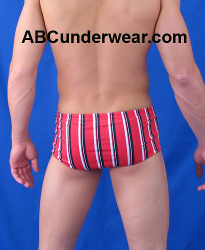 JM Red Stripe Brief Swimsuit