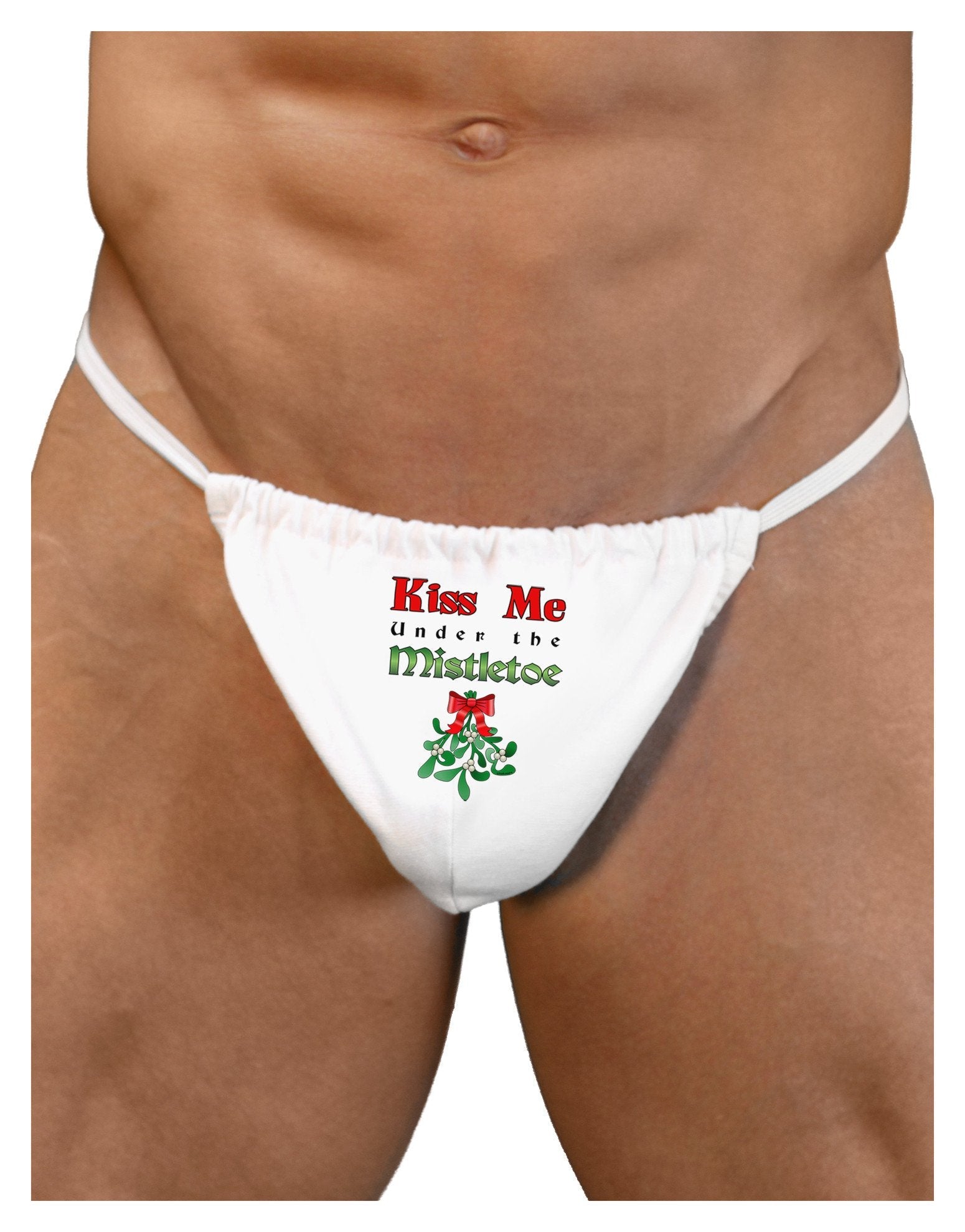Kiss Me Under the Mistletoe Christmas Mens G-String Underwear