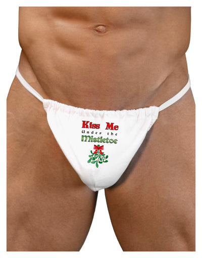 Kiss Me Under the Mistletoe Christmas Mens G-String Underwear-LOBBO-ABC Underwear