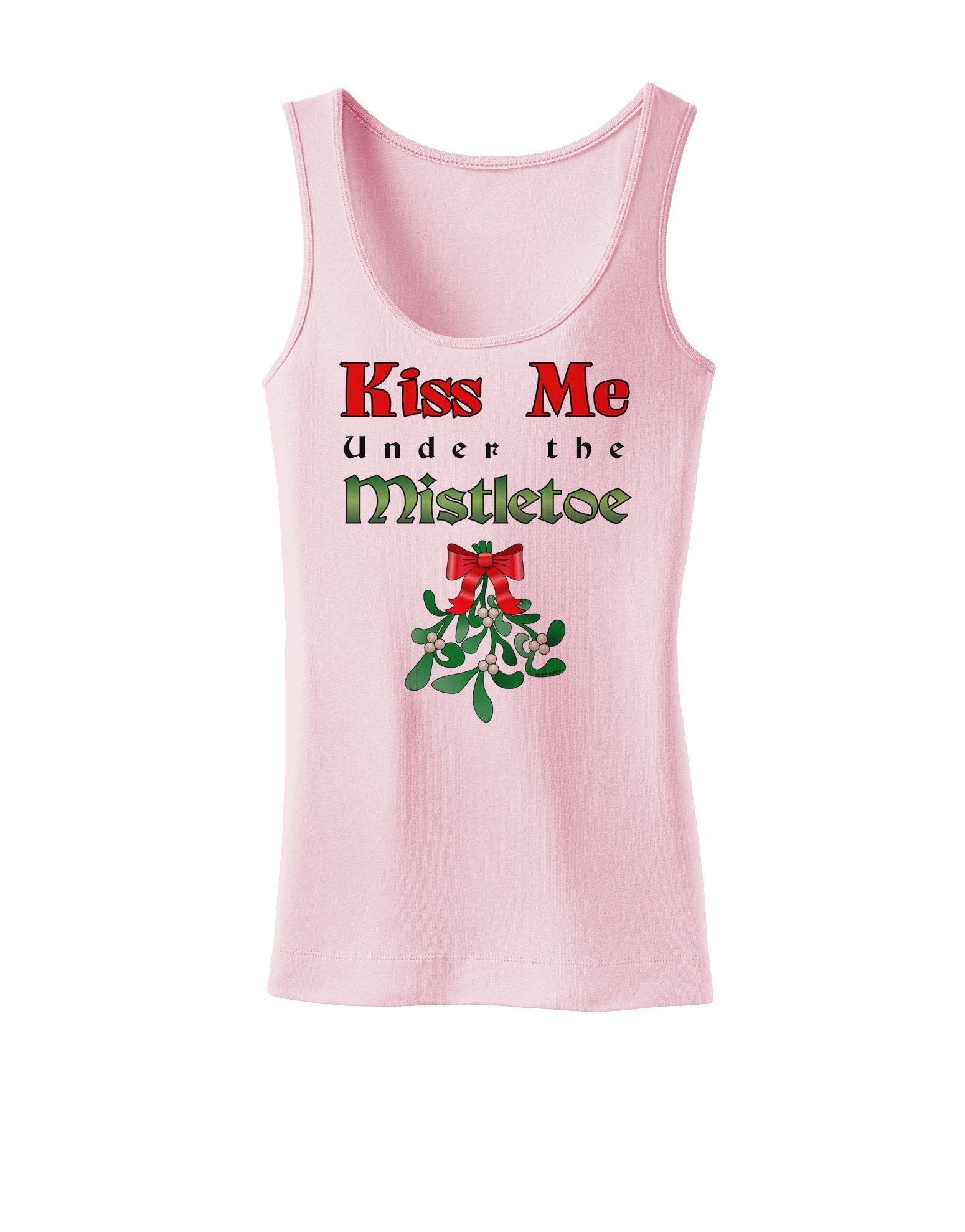 Kiss Me Under the Mistletoe Christmas Womens Tank Top