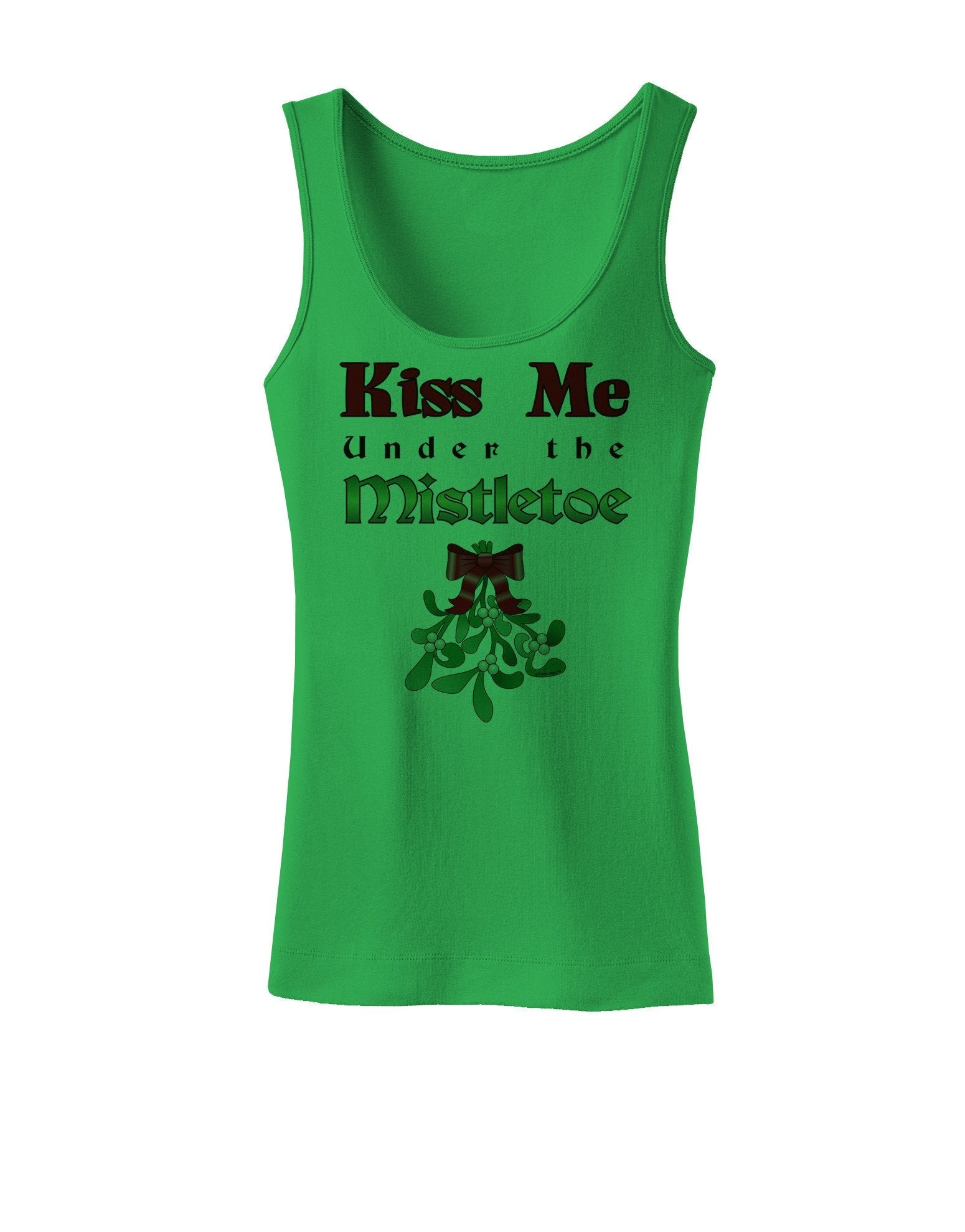 Kiss Me Under the Mistletoe Christmas Womens Tank Top