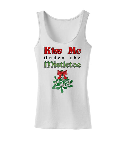 Kiss Me Under the Mistletoe Christmas Womens Tank Top-TooLoud-ABC Underwear