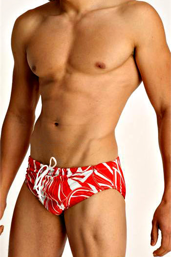 LASC Aussie Drawstring Tropical Mens Swimsuit Brief