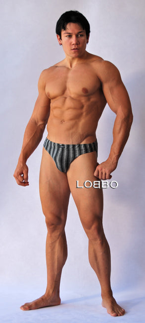 LOBBO Grey Stripe Brief