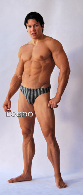 LOBBO Grey Stripe Brief