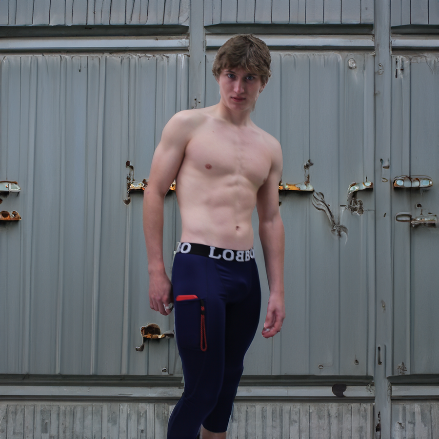 Shop LOBBO Mens 3/4 Compression Gym/Yoga Tights Online - ABC Underwear