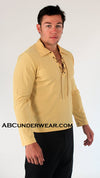 Lace-up Long Sleeve Shirt-Elee-ABC Underwear