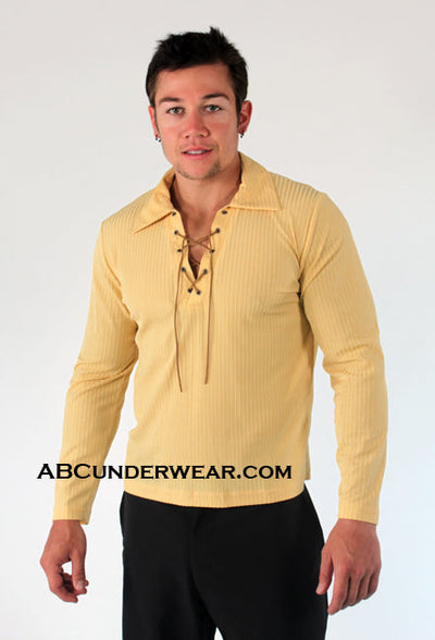 Lace-up Long Sleeve Shirt-Elee-ABC Underwear