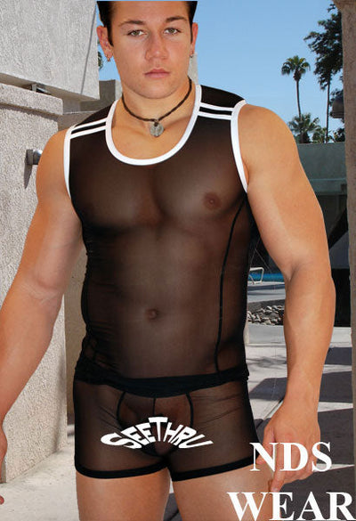 Limited Stock: Sheer Racer Muscle Shirt - Exclusive Offer-NDS Wear-ABC Underwear