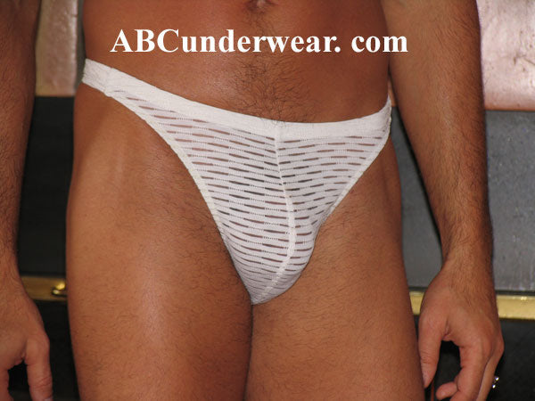 Limited Stock: Sheer Slash Men's Thong - Small - Exclusive Offer