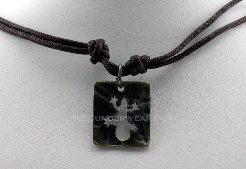 Lizard Pendant on Double Cord Necklace/Choker
