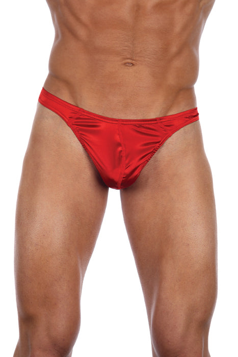 mens red metallic lame spandex thong w seam/pouch front custom any size  FreeShip