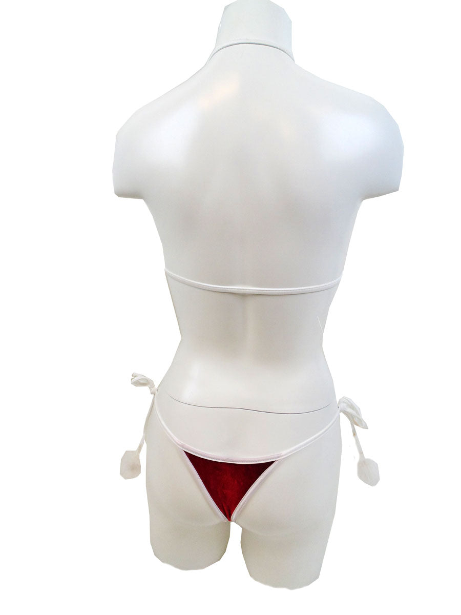 Luxurious Velvet and Marabou Bikini Set - Limited Time Offer