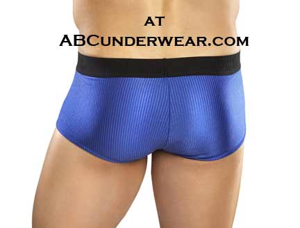 Male Power Blue Rib Mini Pouch Short