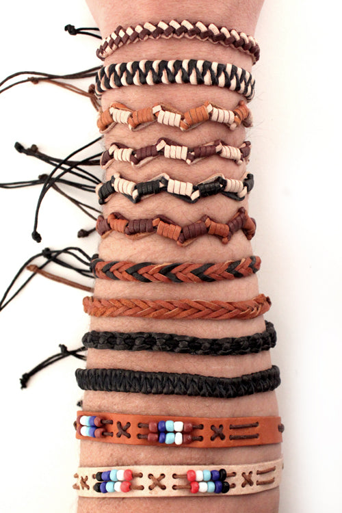 Mayan Forest Leather Bracelets