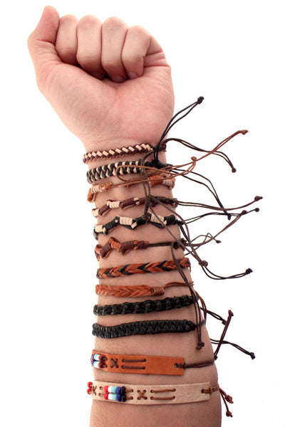 Mayan Forest Leather Bracelets-Village Gifts-ABC Underwear