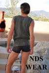 Mens Acid Dye Black Muscle Shirt - BLOWOUT SALE!