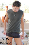 Mens Acid Dye Black Muscle Shirt - Closeout-NDS Wear-ABC Underwear