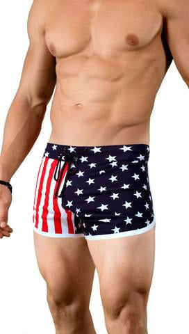 Men's American Flag Running Short or Swimsuit by Neptio - SALE