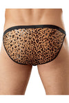 Mens Animal Burnout Leopard print String Bikini Brief - Closeout-Male Power-ABC Underwear